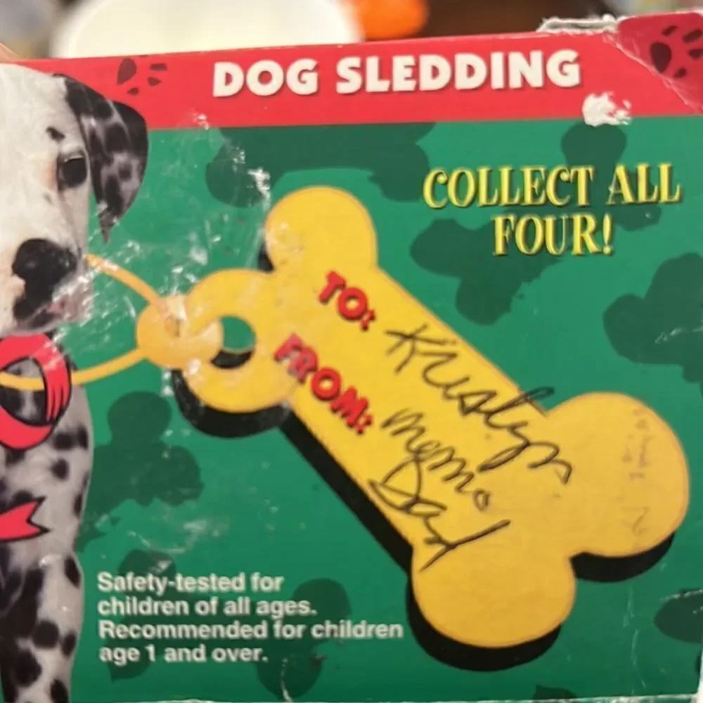 Vintage 1996 McDonalds Disney 101 Dalmatians Sledding Snow Dome  Globe With Box